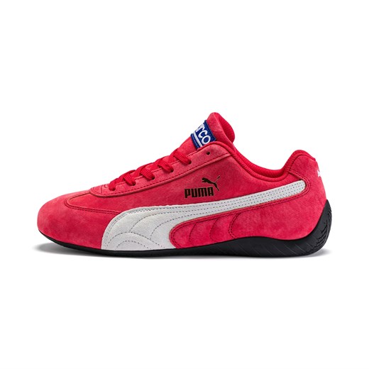 Buty sportowe damskie Puma bez wzorów czerwone z zamszu płaskie 