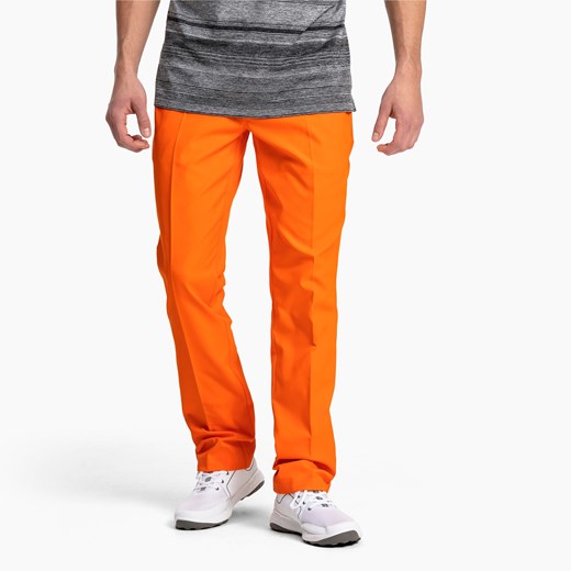 Spodnie męskie Puma pomarańczowe tkaninowe 