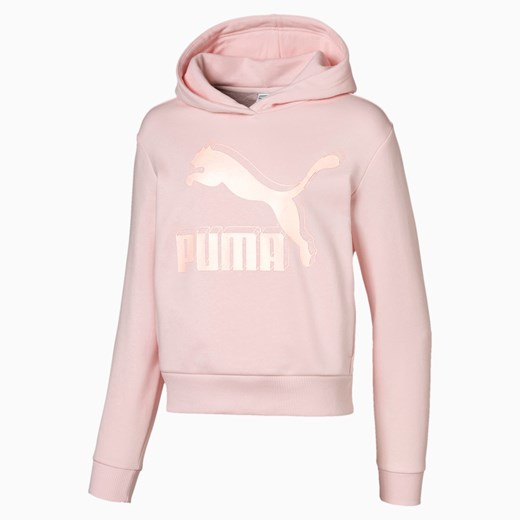 Puma bluza dziewczęca w nadruki różowa bawełniana 