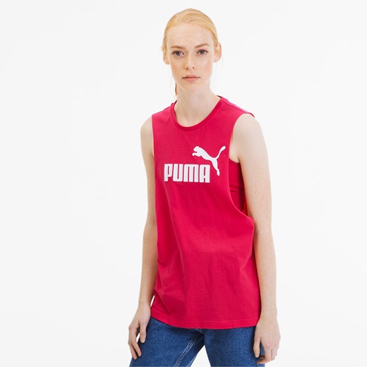 Bluzka damska Puma z napisami z okrągłym dekoltem bez rękawów na wiosnę casualowa 