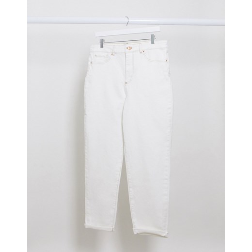 New Look – Jeansy typu mom w kolorze ecru-Biały