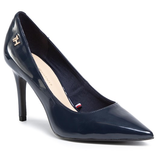 Szpilki TOMMY HILFIGER - Feminine Patent High Heel Pump FW0FW04815 Desert Sky DW5   38 eobuwie.pl