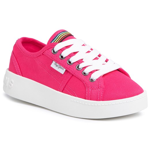 Sneakersy PEPE JEANS - Brixton Canvas PGS30448 Fuchsia 357   33 eobuwie.pl