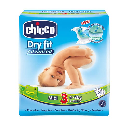 Chicco Dry Fit Rozmiar 3 4-9 kg 21 sztuk