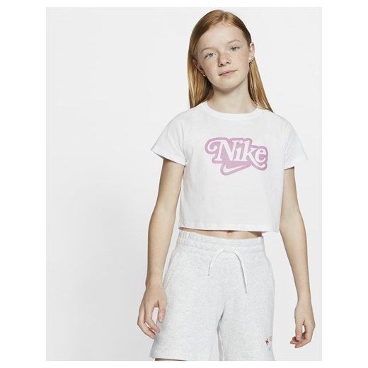 T-shirt dla dużych dzieci (dziewcząt) Nike Sportswear - Biel Nike XS okazja Nike poland