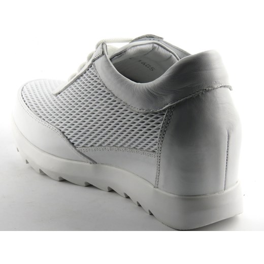 Buty sportowe damskie Venezia młodzieżowe białe sznurowane skórzane bez wzorów 