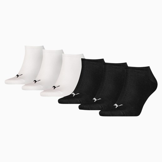 PUMA Trainer Socks 6 Pack, Czarny, Biały, rozmiar 35-38, Odzież