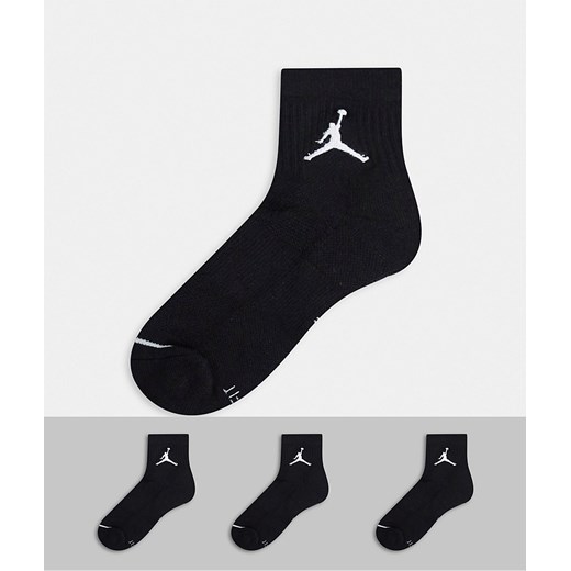 Nike Jordan – Zestaw 3 par krótkich skarpetek w kolorze czarnym z logo Jumpman  Jordan M Asos Poland