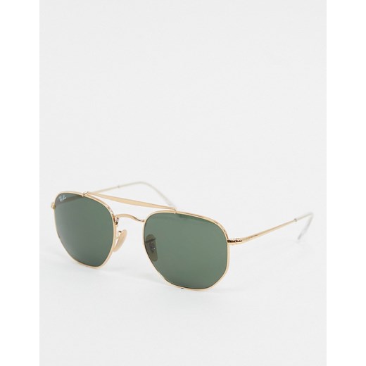 Ray-ban – Sześciokątne okulary przeciwsłoneczne w złotych oprawkach ORB3648 Ray-Ban No Size Asos Poland