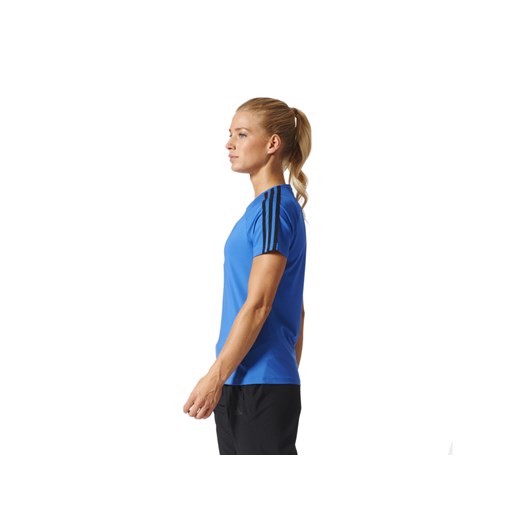 Bluzka damska Adidas Performance w sportowym stylu z krótkim rękawem tkaninowa z okrągłym dekoltem 