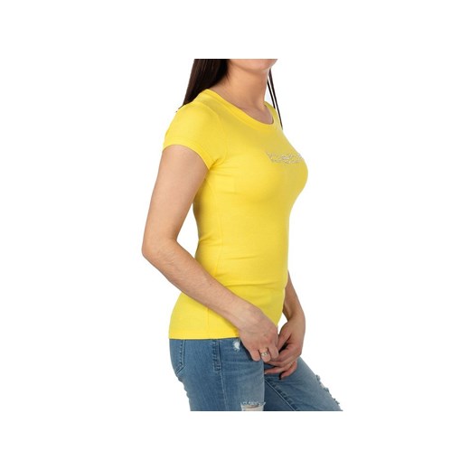 Bluzka damska żółta Bebe z okrągłym dekoltem na wiosnę 