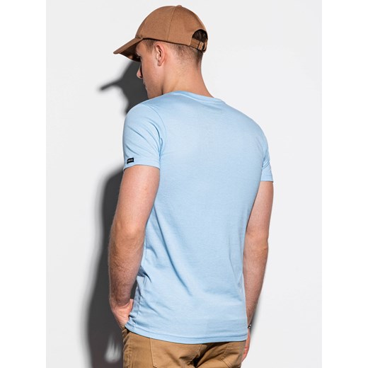 T-shirt męski bez nadruku S1041 - błękitny  Ombre S okazja  