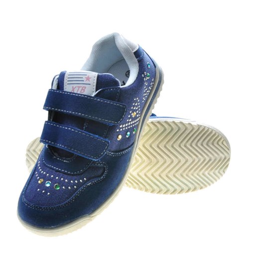 Pantofelek24.pl | Wygodne dziewczęce buty na rzepy BLUE  Pantofelek24 33 pantofelek24.pl