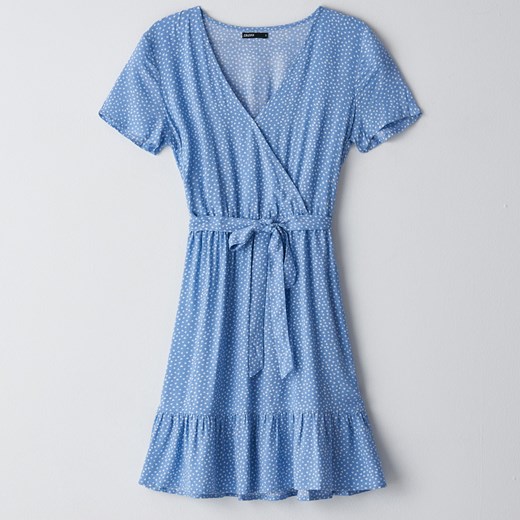 Cropp - Zwiewna sukienka mini z wiskozy - Niebieski Cropp  S 
