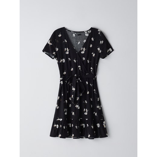 Cropp - Zwiewna sukienka mini z wiskozy - Czarny Cropp  XL 