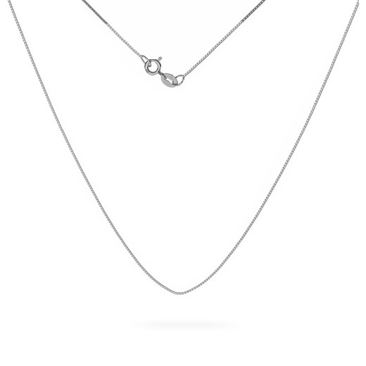 Srebrny łańcuszek kostka diamentowana, srebro 925 : Długość (cm) - 50, Srebro - kolor pokrycia - Pokrycie platyną