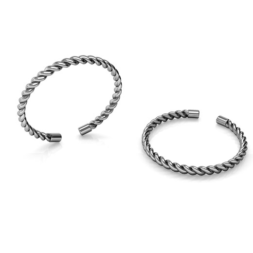 Srebrny pierścionek lina, sznurek, srebro 925 : Kolor pokrycia srebra - Pokrycie Czarnym Rodem
