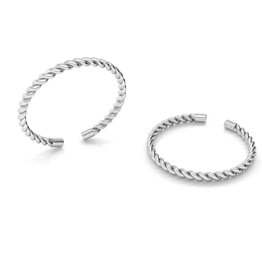 Srebrny pierścionek lina, sznurek, srebro 925 : Srebro - kolor pokrycia - Pokrycie platyną