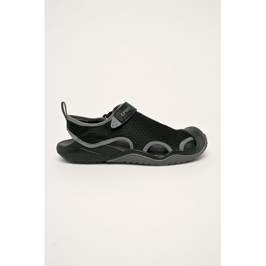 Sandały męskie czarne Crocs z gumy na rzepy 