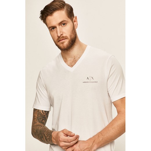 T-shirt męski Armani Exchange z krótkim rękawem bez wzorów 