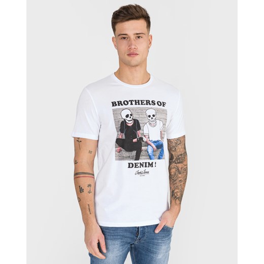T-shirt męski Jack & Jones w stylu młodzieżowym w nadruki 