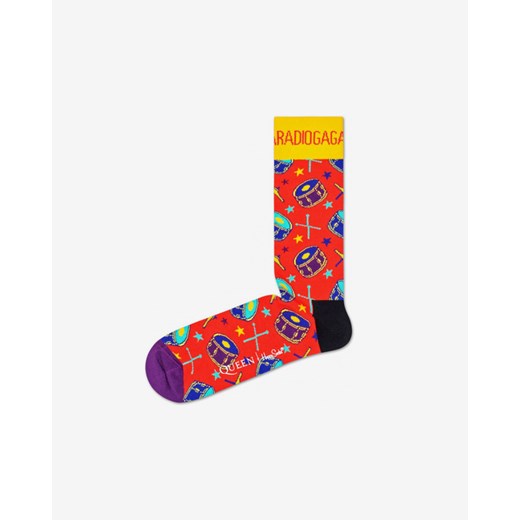 Czerwone skarpetki męskie Happy Socks z poliamidu 