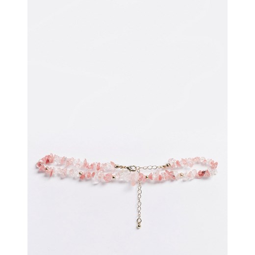 Topshop – Różowy naszyjnik typu choker z koralikami Topshop  No Size Asos Poland