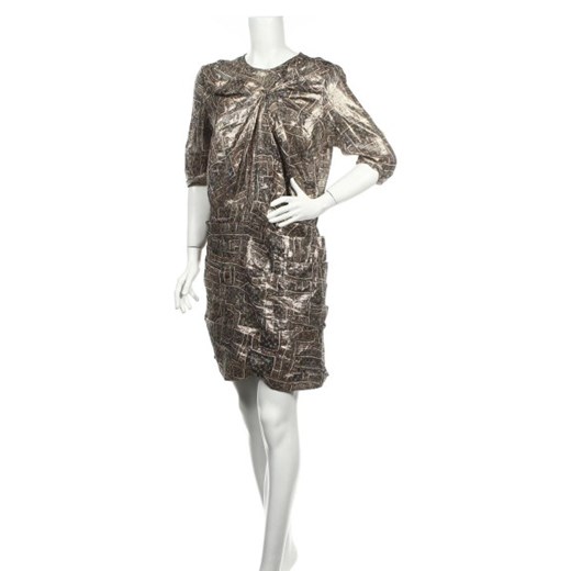Sukienka Isabel Marant For H&m z okrągłym dekoltem z długim rękawem mini 