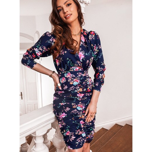 Sukienka Mathilde - granatowa w kwiaty Selfieroom M Selfieroom.pl