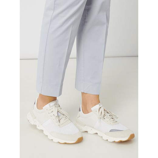 Buty sportowe damskie Sorel sneakersy w stylu młodzieżowym z weluru płaskie białe bez wzorów 