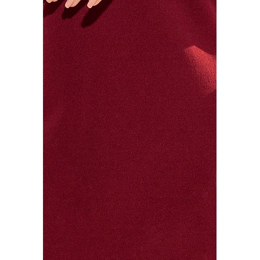 Sukienka czerwona Ptakmoda.com trapezowa na co dzień mini z okrągłym dekoltem z długimi rękawami 