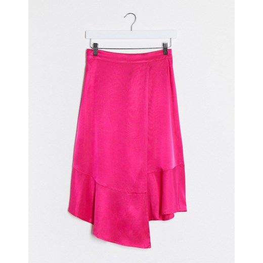 Gestuz – Różowa satynowa spódnica asymetryczna-Różowy  Gestuz 34 promocyjna cena Asos Poland 