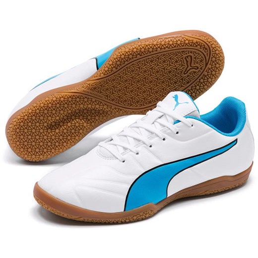 Buty piłkarskie halowe Classico C II Sala Junior Puma (white/blue/black) Puma  34 1/2 SPORT-SHOP.pl wyprzedaż 