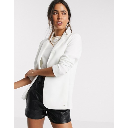 Ted Baker Kayete – Marynarka o prostym kroju i wydłużonym fasonie w kolorze kości słoniowej-Biały Ted Baker  Size 1 Asos Poland