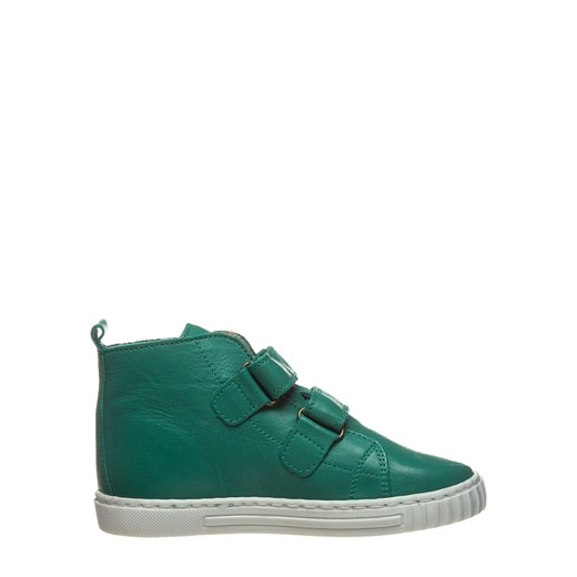 Skórzane sneakersy w kolorze zielonym
