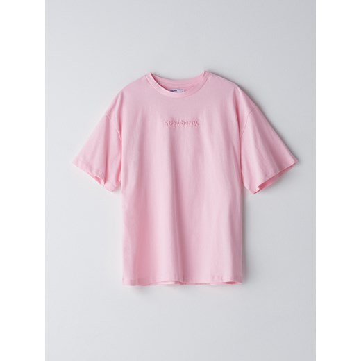 Cropp - Koszulka z napisem - Różowy  Cropp S 