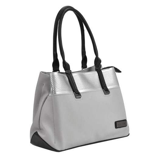 Shopper bag Pierre Cardin biała duża bez dodatków ze zdobieniami elegancka 