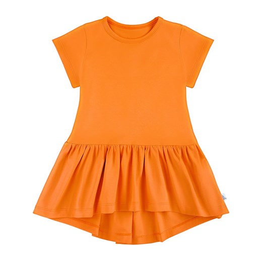 Sukienka z falbanką krótki rękaw w kolorze pomarańczowym  Tuszyte 134 