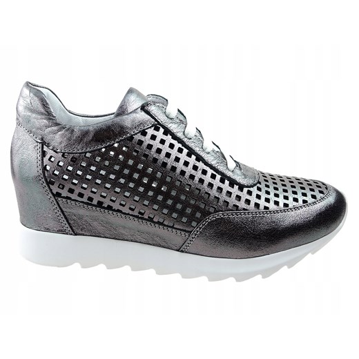 Venezia sneakersy półbuty 2671630 srebrne, ażur 37