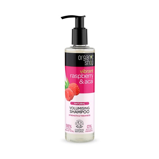 Organic Shop Naturalny Szampon Zwiększający Objętość Włosów Raspberry & Acai 280Ml