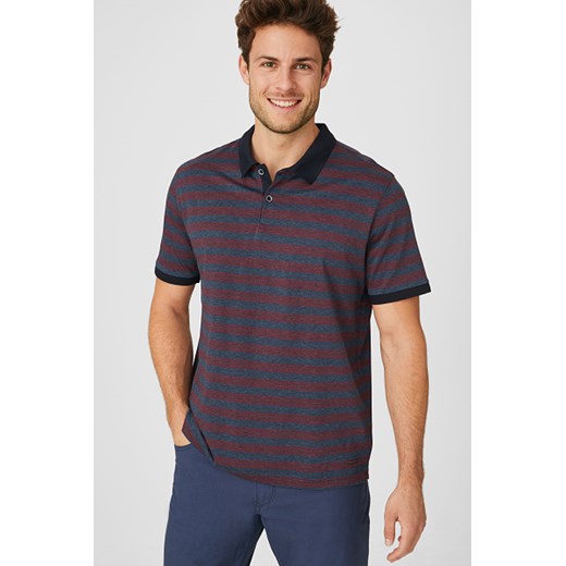 C&A Koszulka polo-w paski, Czerwony, Rozmiar: XL