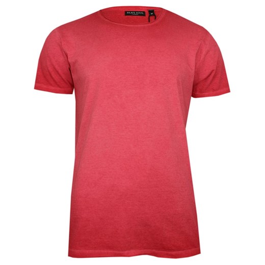 Czerwony T-Shirt (Koszulka) Bez Nadruku -BRAVE SOUL- Męski, Okrągły Dekolt, Krótki Rękaw TSBRSSS20RADICALBred ze sklepu JegoSzafa.pl w kategorii T-shirty męskie - zdjęcie 86986435