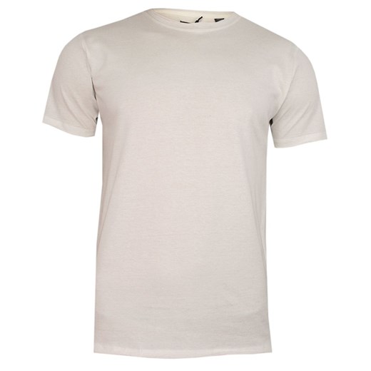 Kremowy T-Shirt (Koszulka) Bez Nadruku -BRAVE SOUL- Męski, Okrągły Dekolt, Écru, Postrzępione Brzegi TSBRSSS20FRESHERJoffwhite ze sklepu JegoSzafa.pl w kategorii T-shirty męskie - zdjęcie 86986439