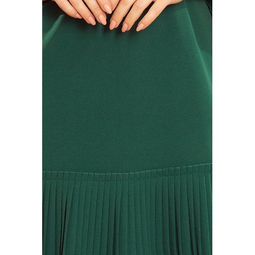 Zielona sukienka Ptakmoda.com z okrągłym dekoltem na urodziny elegancka 