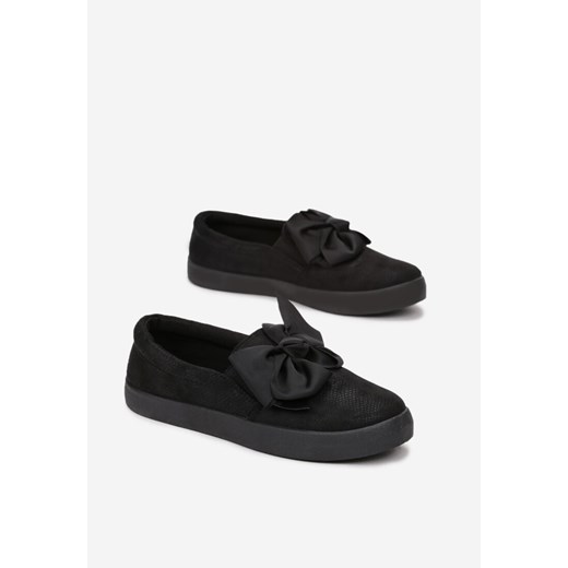 Czarne Slip On Rough Out