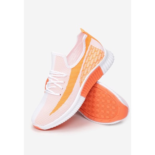 Buty sportowe damskie pomarańczowe Renee sznurowane bez wzorów na wiosnę 