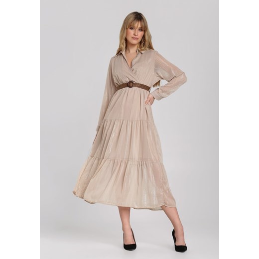 Renee sukienka beżowa elegancka