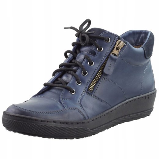 Półbuty damskie Wasak 0441 niebieskie buty R.39