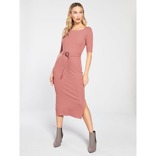 River Island MIDI Różowa Prążkowana SUKIENKA__40 River Island 40 Oficjalny sklep Allegro