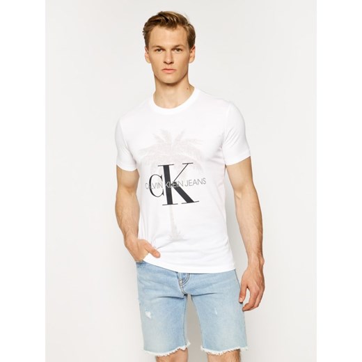 Calvin Klein Jeans T-Shirt J30J314769 Biały Slim Fit